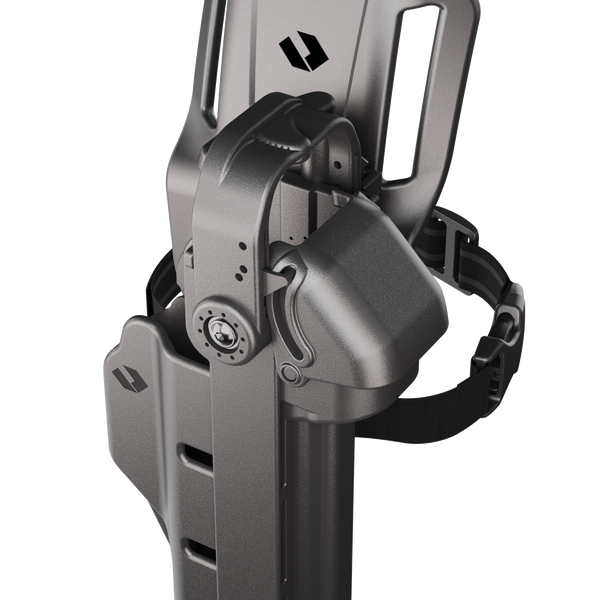 ORPAZ T41 PRO Universal Adjustable Left Handed Holster, Level 3 Security, Hood Guard & Magnetic Retention, Optics Ready OWB Polymer Duty Holster, Made in Israel Low Ride Pro