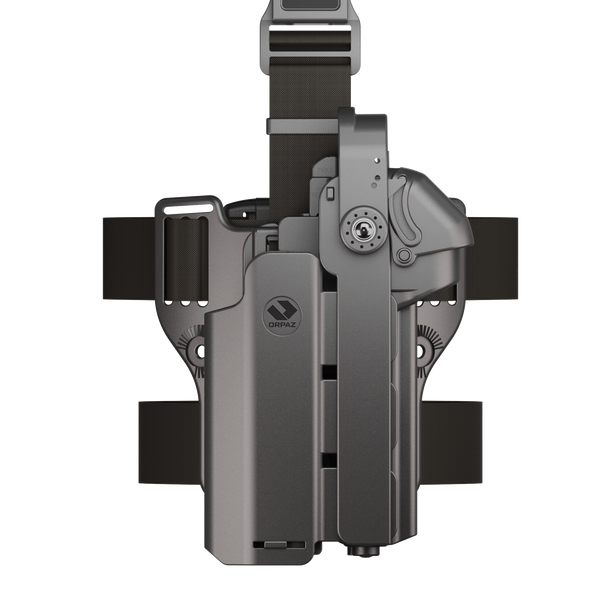 Orpaz T40 Pro G45 Duty Holster with Large Light Holster Compatible with Glock 45 Pistol Holder with Laser Mounted Light and Optics with Drop Leg