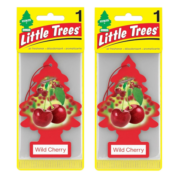 Little Trees Hanging Car Air Freshener, Wild Cherry, 2-Pack