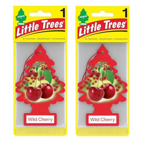 Little Trees Hanging Car Air Freshener, Wild Cherry, 2-Pack