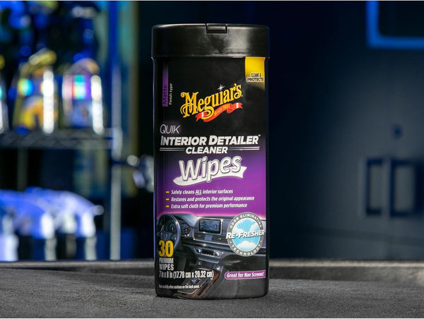 Meguiar's Quik Interior Detailer Wipes, Cleans, Protects & Refreshes All Car Surfaces, 30 Ct, 5 Pack