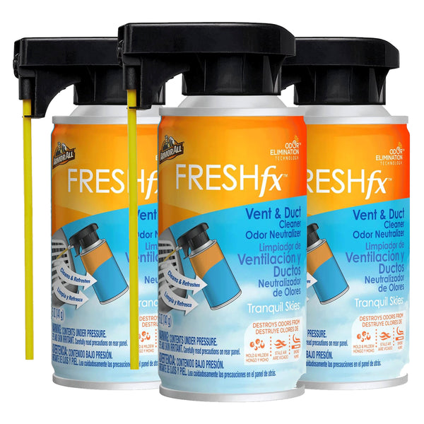 Armor All Fresh FX Vent and Duct Cleaner Odor Neutralizer, Stocking Stuffers, Tranquil Skies Scent, 5 OZ, 3 Packs
