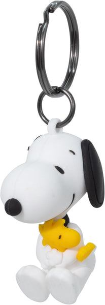 Plasticolor Peanuts Snoopy Holding Woodstock 3-Dimensional PVC Key Chain