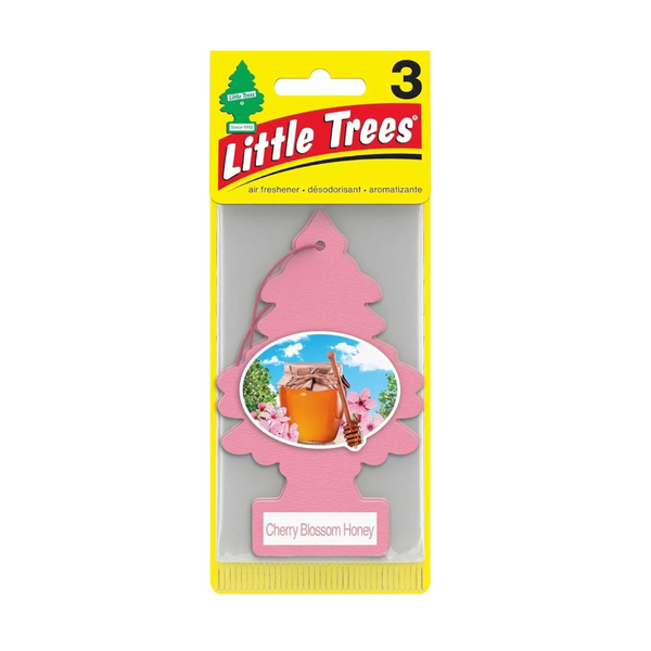 Little Trees Hanging Car Air Freshener, Cherry Blossom Honey, 3-Pack