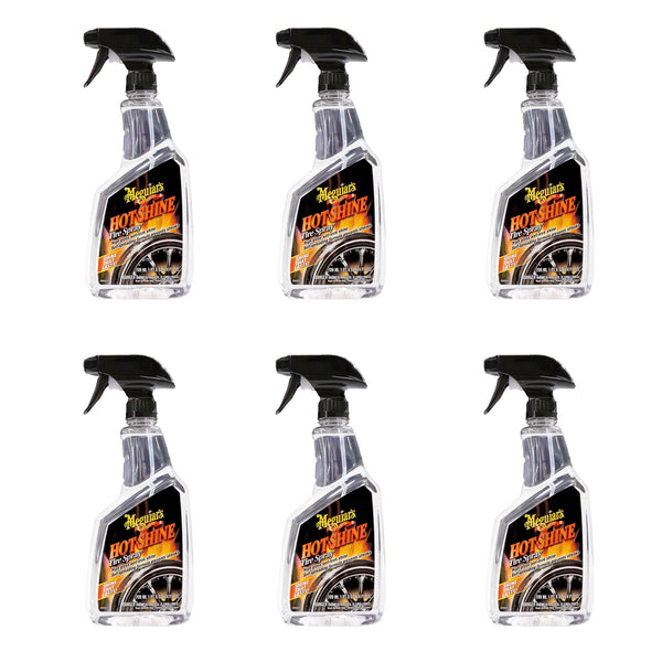 Meguiar's Hot Shine Tire Spray, 24 oz, Long-Lasting Wet Look Shine, 6 Packs
