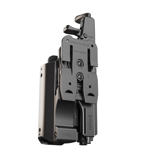 Orpaz T40 G22 Holster with Light Left Handed compatible with Glock 22 Holster with Light (Large Pistol Lights, MOLLE Attachment)