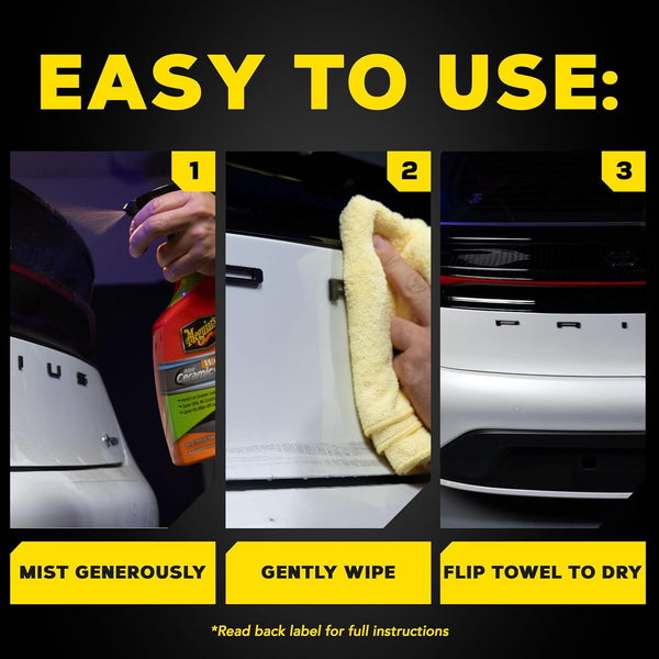 Meguiar's Hybrid Ceramic Waterless Wash & Wax, No-Rinse Car Wash & Ceramic Protection, 24 Oz