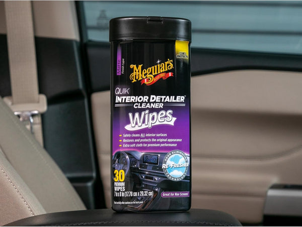 Meguiar's Quik Interior Detailer Wipes, Cleans, Protects & Refreshes All Car Surfaces, 30 Ct