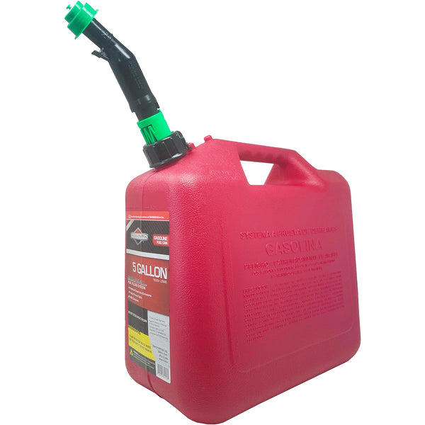 Briggs & Stratton Gas Can, 5 Gallon Red Gas Can with Smart Fill Gas Can Spout.