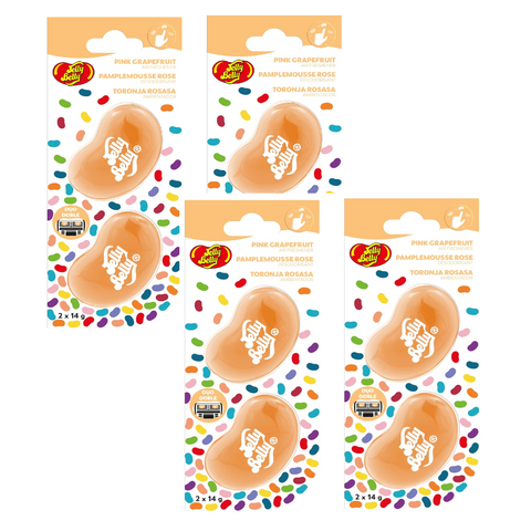 Jelly Belly Car Vent Air Freshener Pack w/2 Vent Clips, Pink Grapefruit, 4 Packs