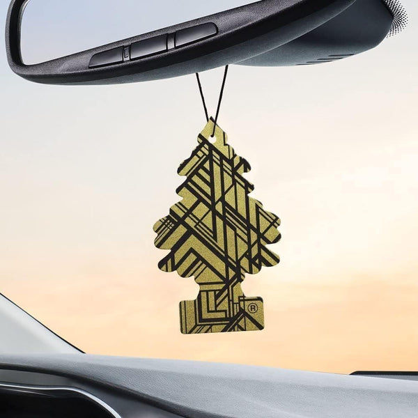 LITTLE TREES Car Air Freshener Hanging Paper Tree, Provides Long Lasting Scent for Car or Home, GOLD, 6 Packs