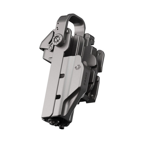 ORPAZ T41 PRO Universal Adjustable Left Handed Holster, Level 3 Security, Hood Guard & Magnetic Retention, Optics Ready OWB Polymer Duty Holster, Made in Israel Molle