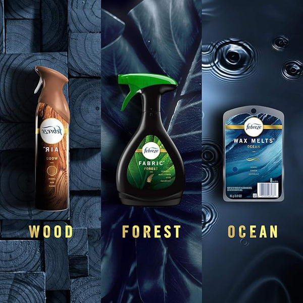 Febreze Car Vent Clip Air Freshener, Odor Eliminator for Strong Odors, Up to 30 Days Freshness, Ocean, 2 Packs