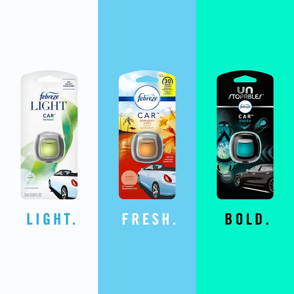 Febreze Vent Clip Car Air Freshener, Unstopables Fresh Scent, Odor Eliminator, 2 CLIPS