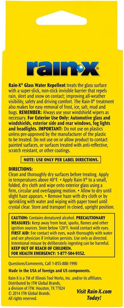 Rain-X Car Glass Water Repellent Repels Rain Sleet Snow Improves Wet Weather Driving Visibility 3.5oz, 2 Packs
