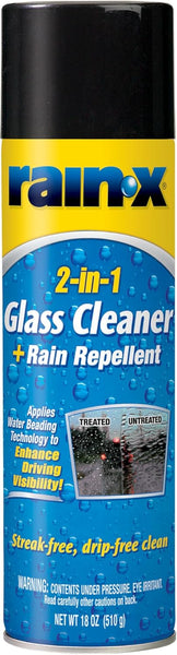 Rain-X 2-In-1 Glass Cleaner and Rain Repellent, Streak-Free Shine, Improves Visibility in Rain, Repels Water, Dirt & Sleet, Auto Glass Cleaner for Car Windows, Windshields & Mirrors, 18oz