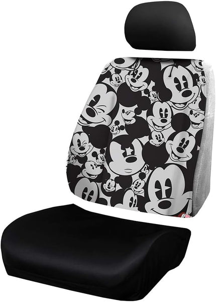Plasticolor Disney Mickey Mouse Expressions Universal Fit Car Truck or SUV Sideless 3-Piece Seat Cover w/Head Rest