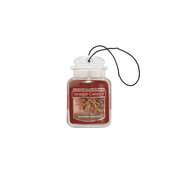 Yankee Candle Gel Car Jar Ultimate Hanging Odor Neutralizing Air Freshener, Autumn Wreath Scent, 12 Packs