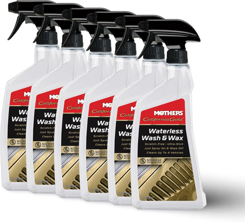 Mothers California Gold Waterless Wash & Wax Cleans, 24 fl. oz, 6 Packs