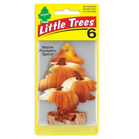 Little Trees Auto Air Freshener, Hanging Card, Warm Pumpkin Spice, 6 Pack