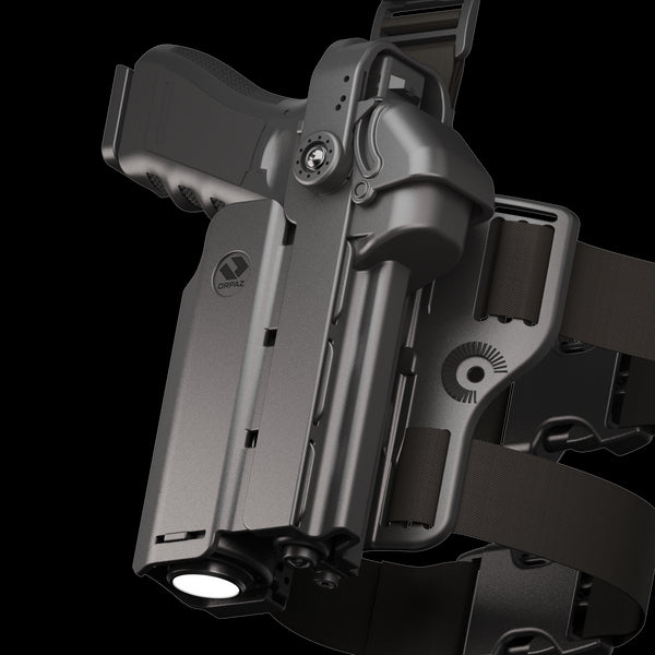 Orpaz T40 Pro G19 Duty Holster with Large Light Holster w/ Magnetic Optic cover, Compatible with Glock 19 Pistol Holder with Laser Mounted Light and Optics with Drop Leg