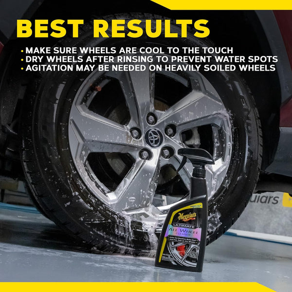 Meguiar's Ultimate All Wheel Cleaner, 24 oz Powerful Spray Formula Safely Cleans Brake Dust & Road Grime