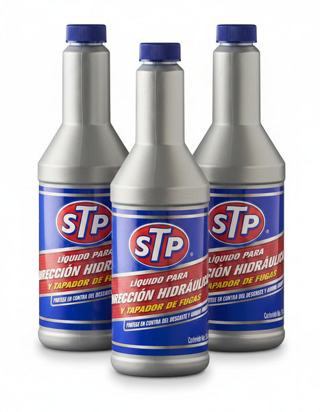 STP Power Steering Fluid and Stop Leak, 354ml Spanish Label, 3 Pack