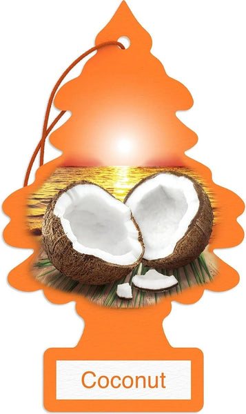 Little Trees Hanging Car and Home Air Freshener, Coconut Scent, 6 Pack