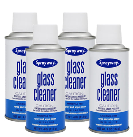 Sprayway Glass Cleaner 4oz: Streak-Free Window Cleaner and Glass Cleaner Spray, 4-Packs