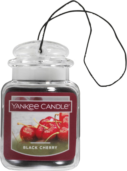 Yankee Candle Car Air Fresheners, Hanging Car Jar Ultimate, Neutralizes Odors Up To 30 Days, Black Cherry, 4 Packs