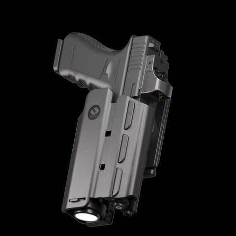 Orpaz T40 Light-Bearing Holster – Left Handed Universal OWB Tactical Holster, Level 2 & Level 3 Security, Compatible w/Most Pistol Lights, Optics-Ready, Adjustable, Fits Most Pistols Molle Pro Large