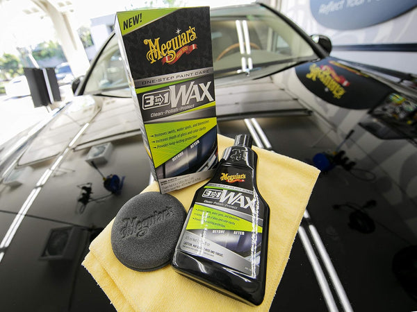 Meguiar's 3 In 1 Wax - Advanced Cleaner Wax that Blends Defect and Scratch Removal, Car Polishing for a High Gloss, and Long-Lasting Paint Protection All in One Step, 16 Oz