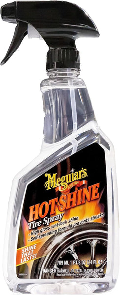 Meguiar's Hot Shine Tire Spray, 24 oz, Long-Lasting Wet Look Shine, 2 Packs