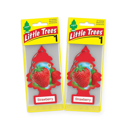 Little Trees Hanging Car Air Freshener, Strawberry, 2-Pack