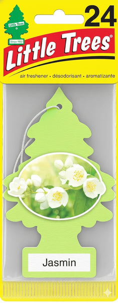Little Trees Cardboard Hanging Car, Home & Office Air Freshener, Jasmine / Jasmin (Pack of 24)