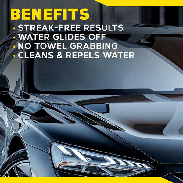 Meguiar's Ultimate Glass Cleaner & Water Repellent, Streak-Free Shine & Rain Protection, 16 oz