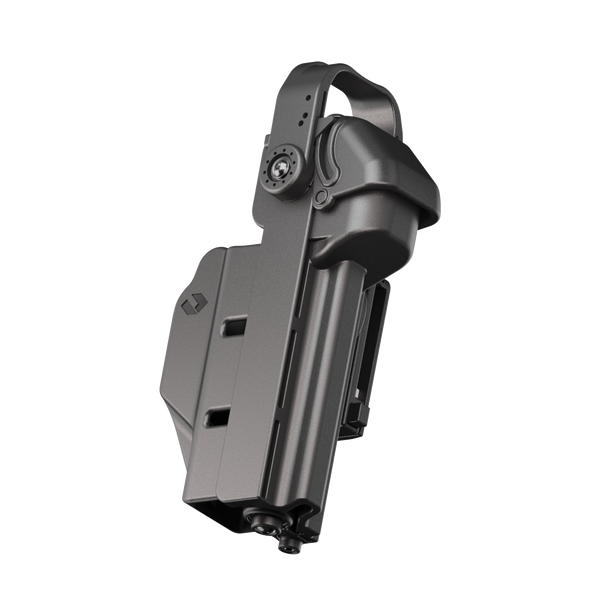 ORPAZ T41 PRO Universal Adjustable Left Handed Holster, Level 3 Security, Hood Guard & Magnetic Retention, Optics Ready OWB Polymer Duty Holster, Made in Israel ClipLock