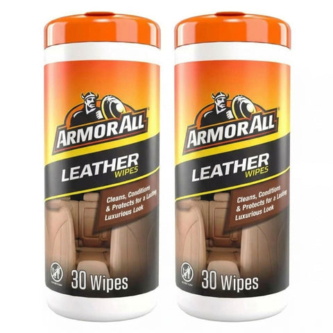 Armor All Interior Cleaner Car Leather Wipes by, For Cleaning Cars, Trucks and Motorcycles, 30 Count (Pack of 2)