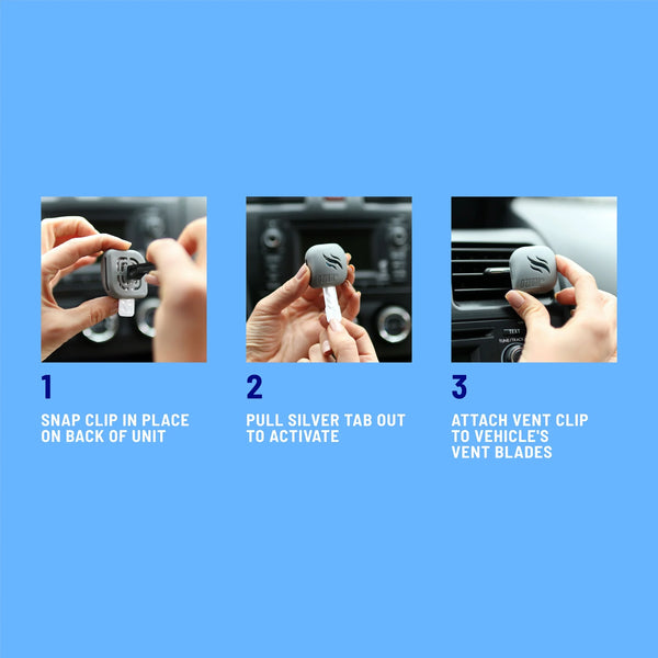 Ozium Membrane Car Vent Clip AC Air Fresheners Car Air Freshener and Car Odor Eliminator, That New Car Smell, 2 Packs