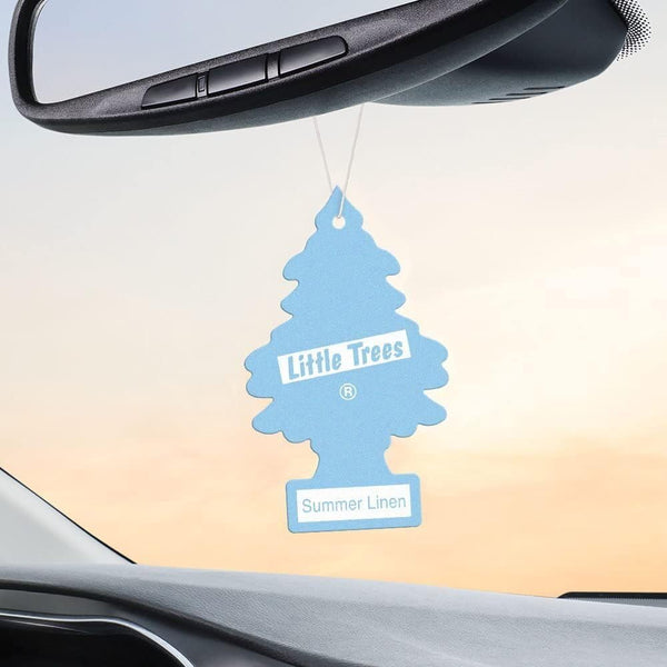 Little Trees Hanging Car Air Freshener, Summer Linen, 2-Pack