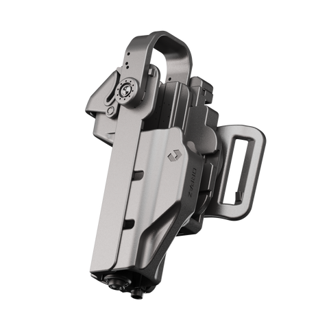 ORPAZ T41 PRO Universal Adjustable Left Handed Holster, Level 3 Security, Hood Guard & Magnetic Retention, Optics Ready OWB Polymer Duty Holster, Made in Israel Belt Loop