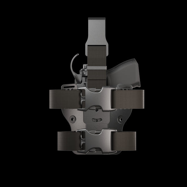 Orpaz Sigma G19 Left Hand Duty Holster – Compatible with Glock 19 Holster - OWB Tactical Holster with Level 3 or Level 2, Thumb Release, Optics-Ready, with Drop Leg Attachment