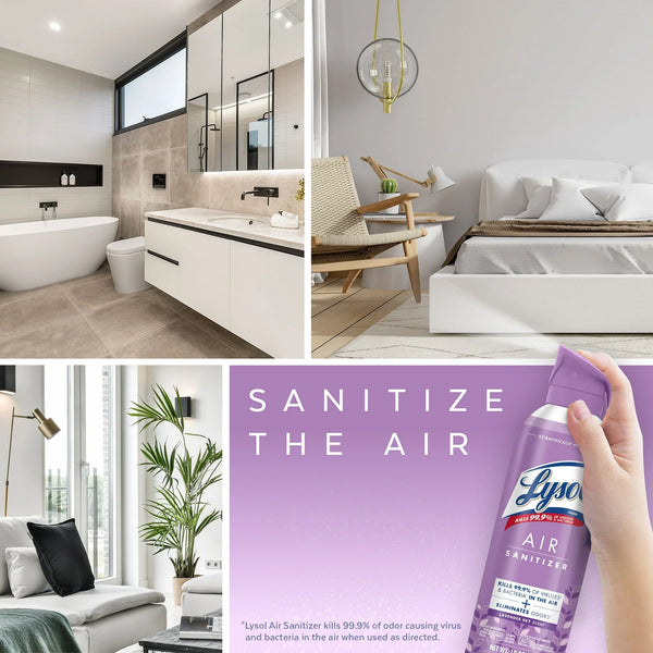 Lysol Air Sanitizer Spray, Lavender Sky Scent, Odor Eliminator and Air Freshener, 10 fl oz, 3 Packs