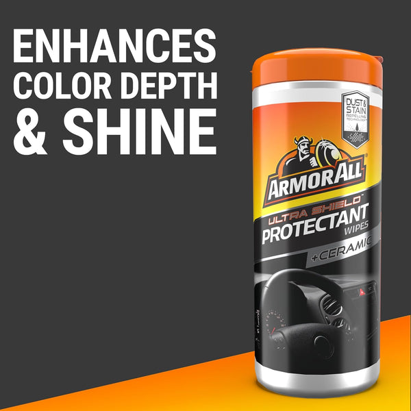 Armor All Extreme Shield Protectant Wipes, Interior Car Cleaning Wipes with UV Protection Against Cracking and Fading, 25 Count
