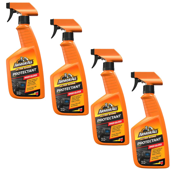 Armor All Ultra Shine Protectant Spray, Car Interior Cleaner Spray with UV Protection Against Cracking and Fading, 16 Fl Oz, 4 Packs