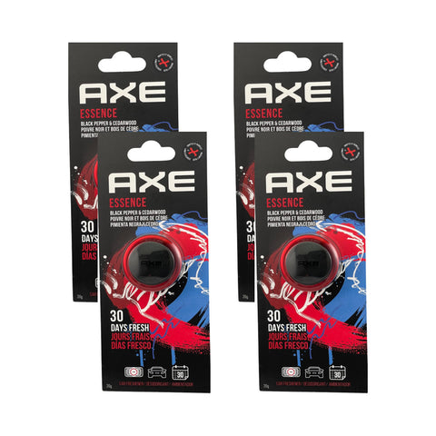 AXE Air Freshener Mini Vent Clip, Odor Eliminator, Air Purifier Provides A Long Lasting Scent, Essence, 4 Pack