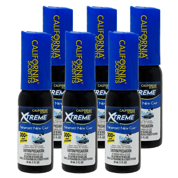 California Scents Xtreme 1 oz. Spray Air Freshener, Newport New Car, 6 Packs