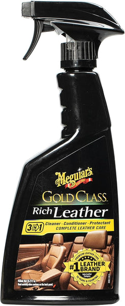Meguiar's Gold Class Rich Leather 3-in-1 Spray, 15.2 oz – Cleans, Conditions & Protects Leather with UV Shield, Non-Greasy Finish, 6 Packs