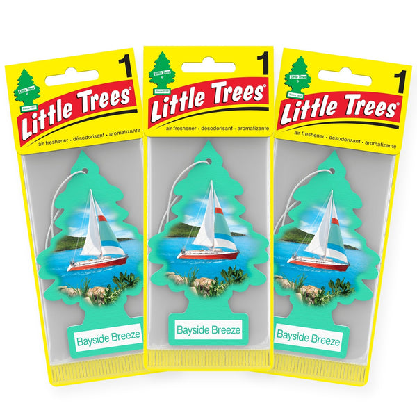 Little Trees Hanging Car Air Freshener, Bayside Breeze, 3-Pack