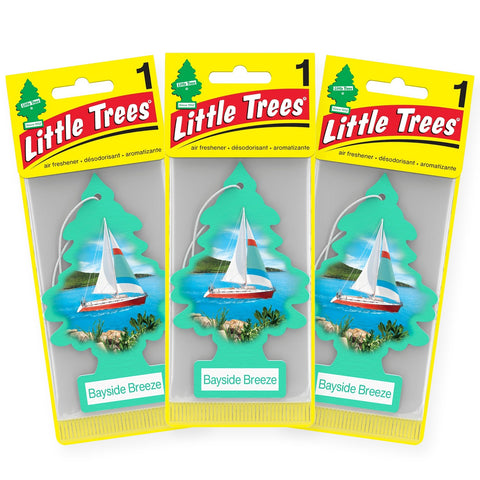 Little Trees Hanging Car Air Freshener, Bayside Breeze, 3-Pack